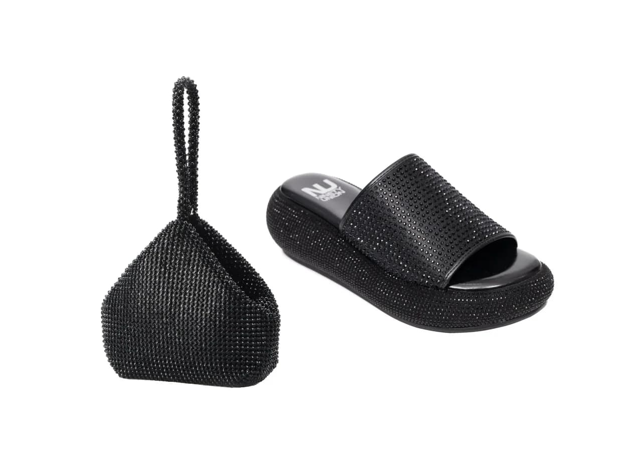 Bling Matching Set in Black, product view